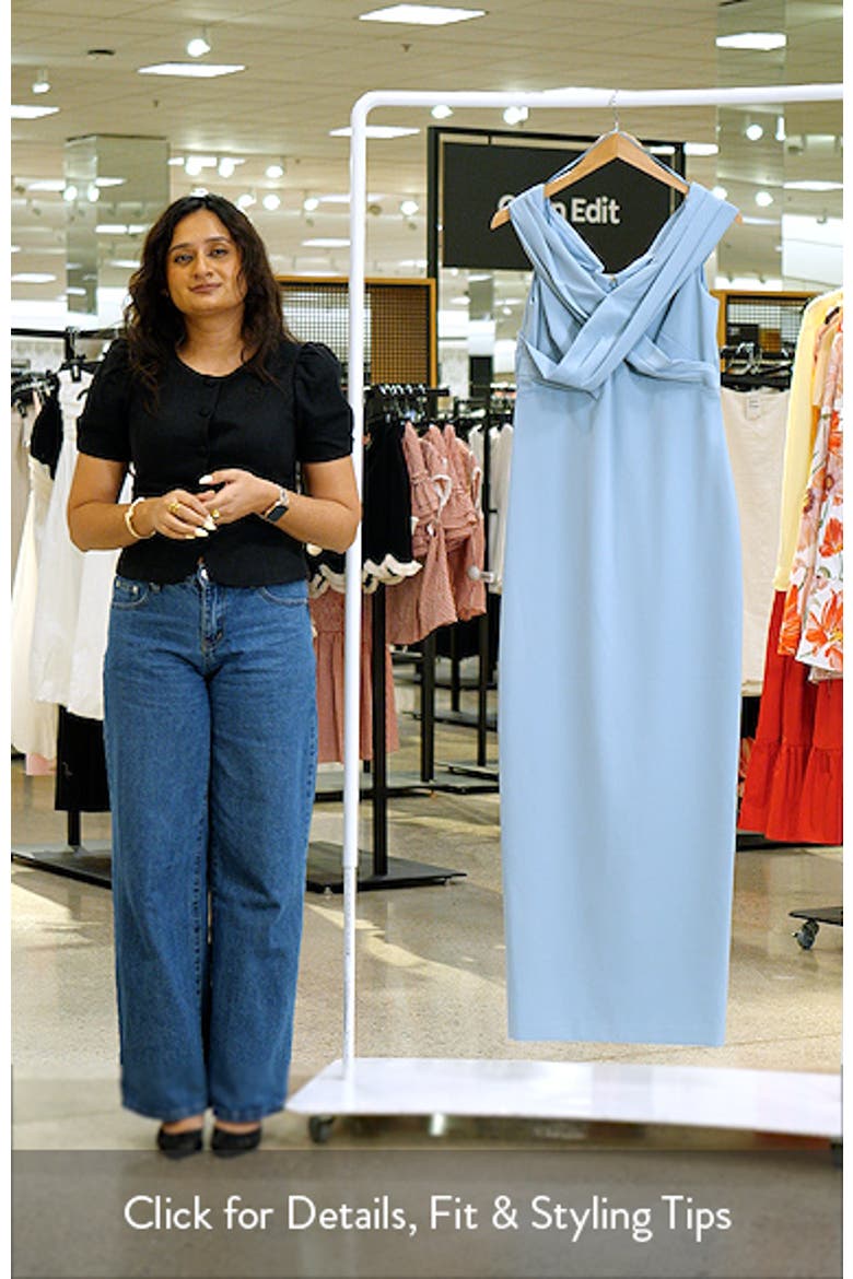 Irene Off the Shoulder Polished Crepe Gown video