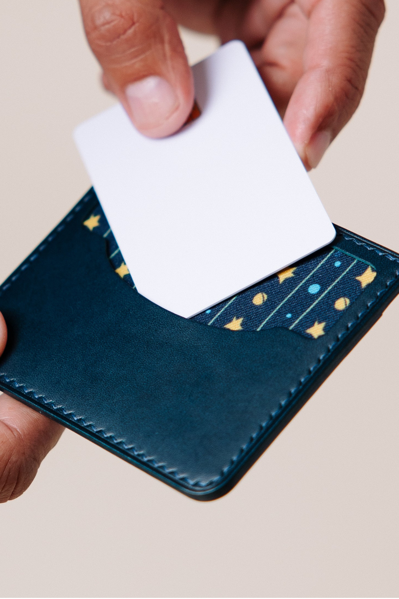 Le Petit Prince Italian Leather Card Wallet, Alternate, color, Midnight Blue