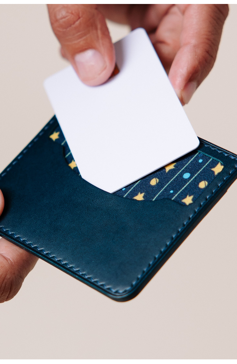 Bluebonnet Le Petit Prince Italian Leather Card Wallet, Alternate, color, Midnight Blue