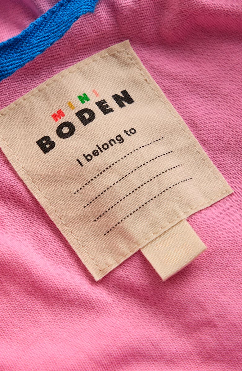 Mini Boden Kids' Love Appliqué Hooded Textured Fleece Jacket, Alternate, color, Love Applique Borg