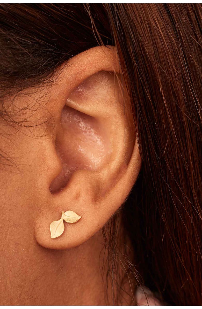 Oradina 14K Yellow Gold New Beginnings Stud Earrings, Alternate, color, Yellow Gold