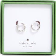 Kate Spade New York faux pearl huggie hoop earrings