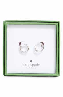 Kate Spade New York faux pearl huggie hoop earrings