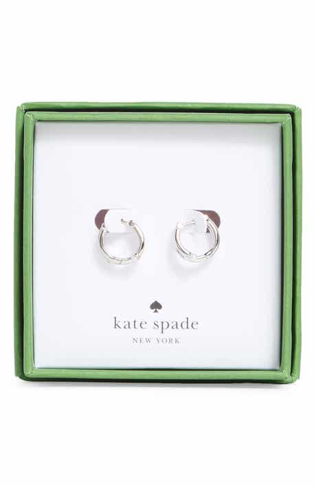Kate Spade New York faux pearl huggie hoop earrings