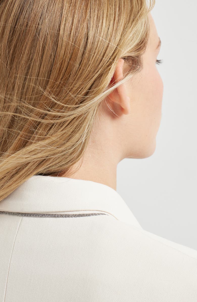 Brunello Cucinelli Couture twill blazer, Alternate, color, Milk