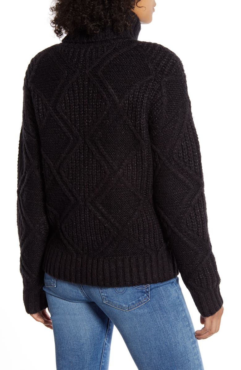 Caslon<sup>®</sup> Chunky Cable Knit Turtleneck Sweater, Alternate, color,
