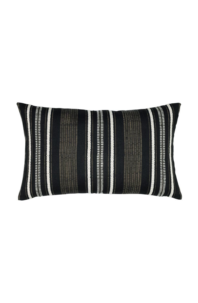 Elaine Smith Pathway Textured Stripe Indoor & Outdoor Woven Accent Pillow, Main, color, Ebony