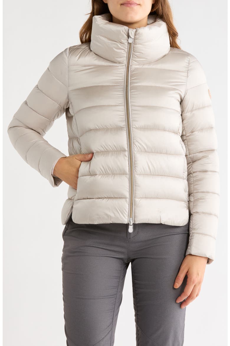 Lea Quilted Water Repellent Puffer Jacket, Main, color, RAINY BEIGE