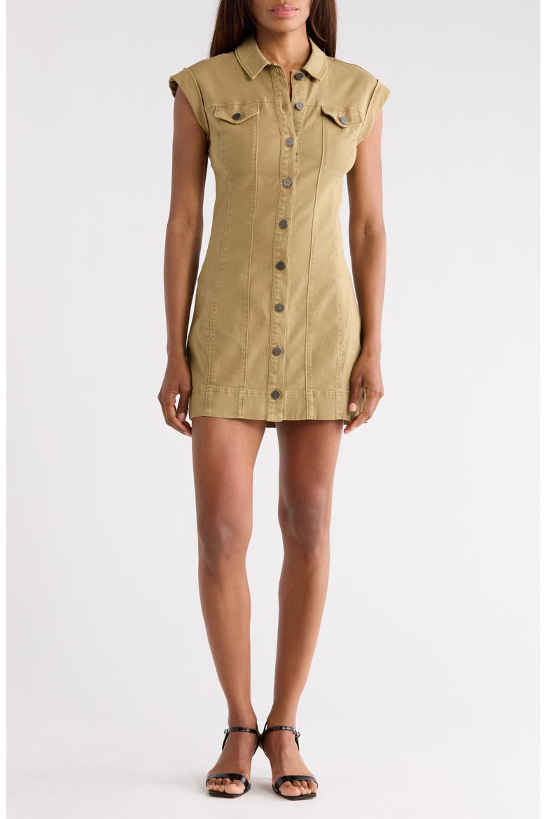 Dekalb Cap Sleeve Denim Minidress, Main, color, VINTAGE DUSTY FERN