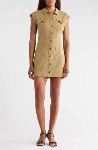 PAIGE Dekalb Cap Sleeve Denim Minidress