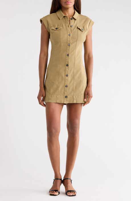 PAIGE Dekalb Cap Sleeve Denim Minidress