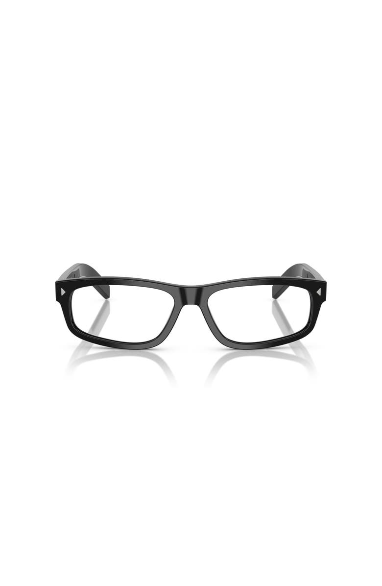 Prada 57mm Rectangle optical glasses, Alternate, color, Black