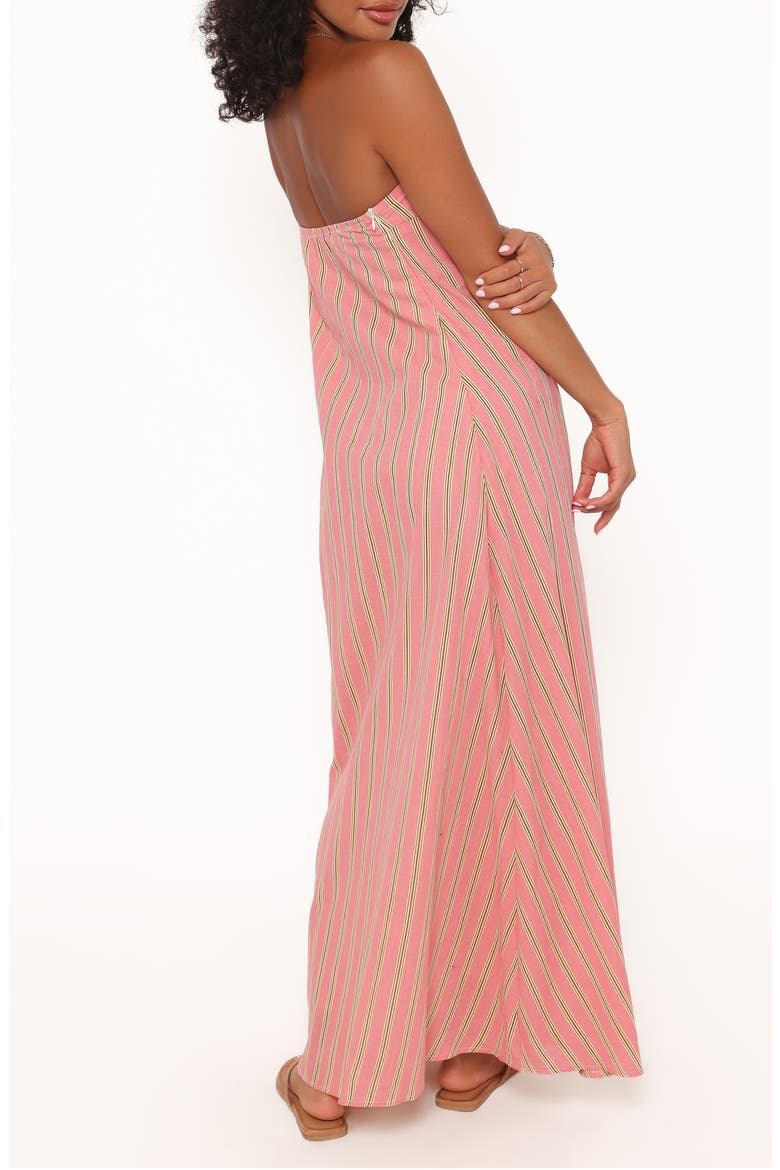 Soph Strapless Cotton Maxi Dress, Alternate, color, PINK STRIPE