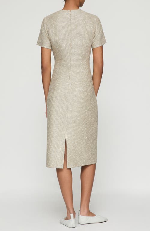 Lafayette 148 New York Sequin Speckled Tweed Sheath Dress In Hickory Multi