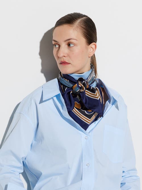 Callas Milano Milan Silk Scarf In Blue
