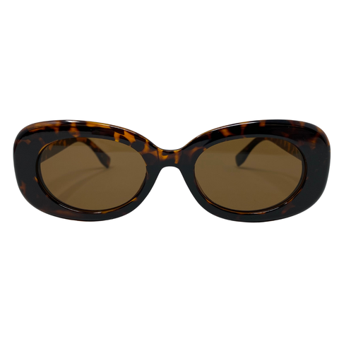 Oval Retro Sunglasses with Polarized Lens