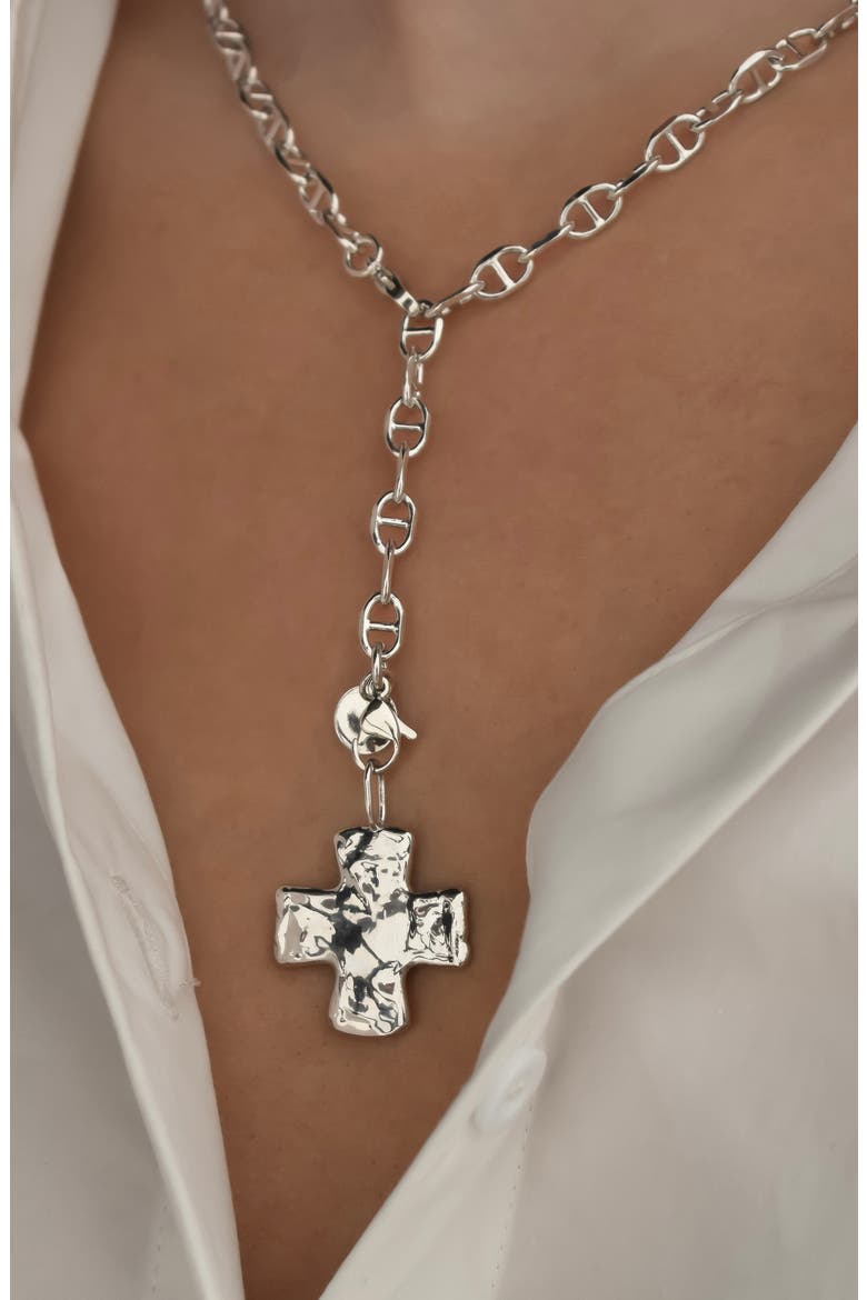 Mia Mariner Lariat Chain Necklace, Alternate, color, SILVER
