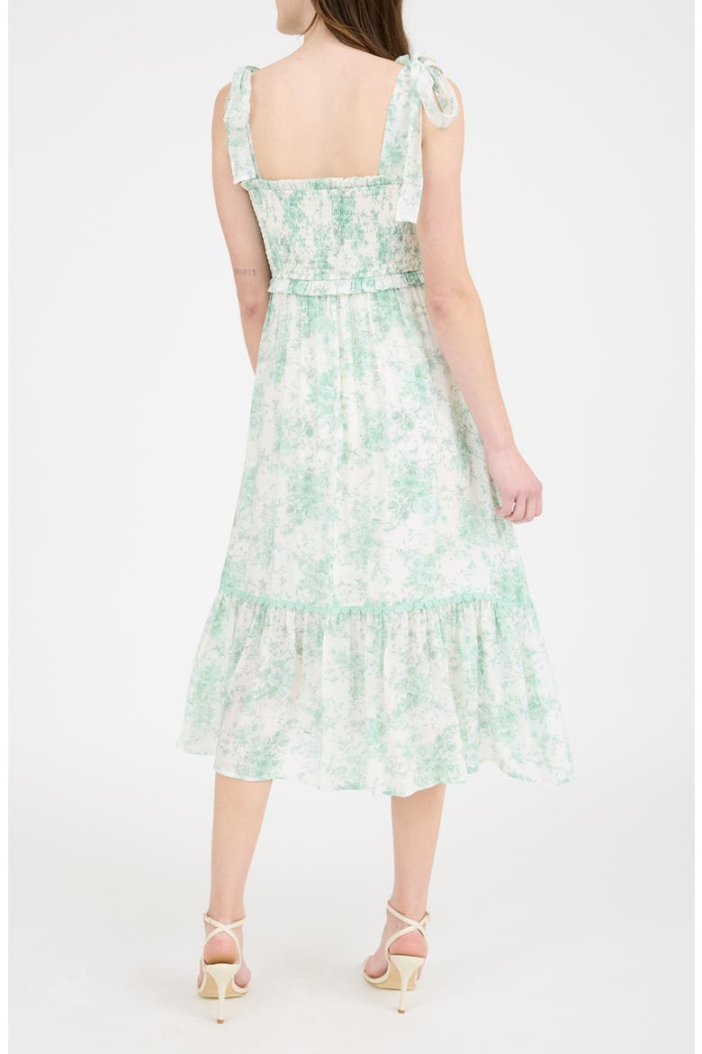 Floral Ruffle Midi Dress, Alternate, color, DUSTY MINT MULTI