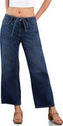 HINT OF BLU Loop Me In Drawstring Crop Wide Leg Jeans