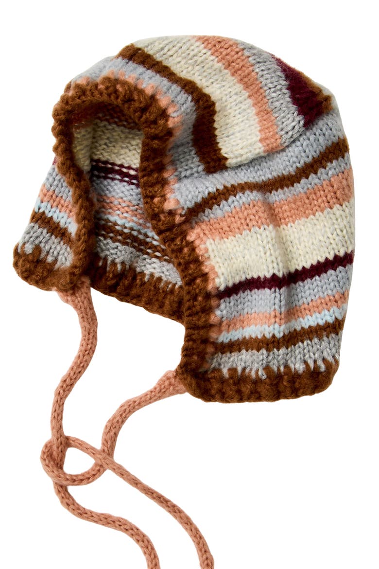 Evie Striped Knit Hat, Alternate, color, CHOCOLATE COMBO