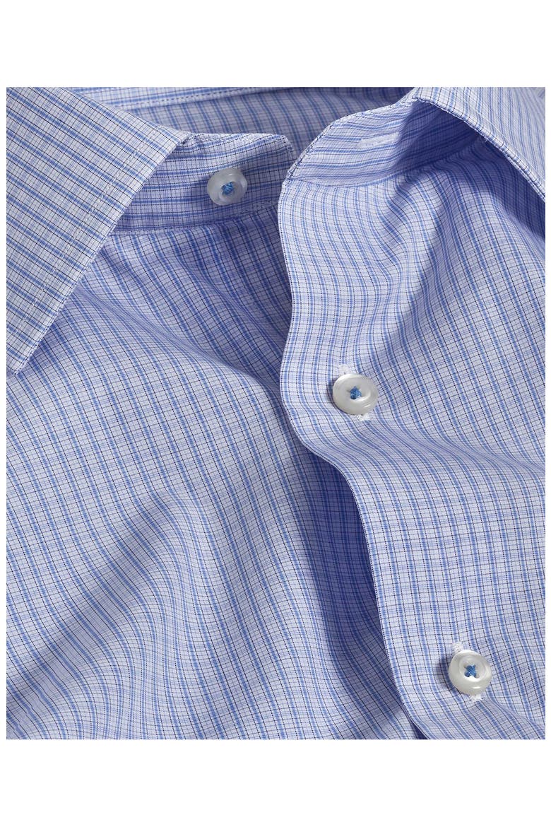 Trim Fit Microcheck Cotton Dress Shirt, Alternate, color, WHITE/ BLUE