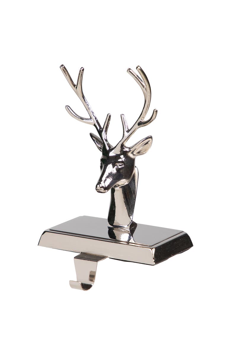 Northlight 8" Shiny Silver Deer Head Christmas Stocking Holder, Alternate, color, Silver