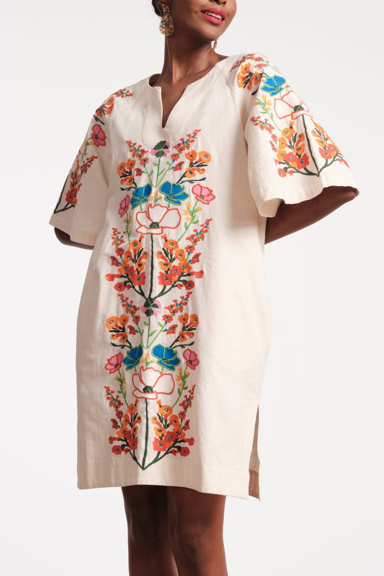 Charming Caftan Mini Botanical Bash Oyster, Main, color, Oyster/Multi