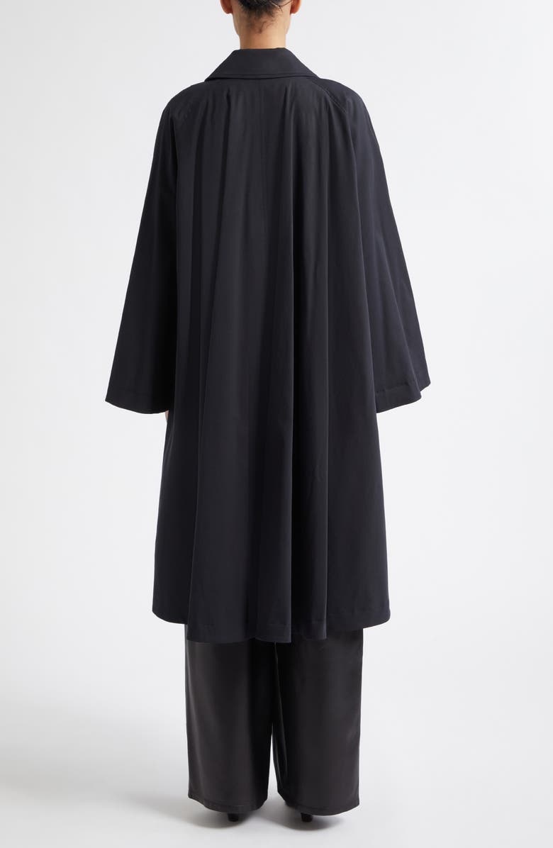 NOUR HAMMOUR Jane Graceful Stretch Cotton & Nylon Coat, Alternate, color, Black