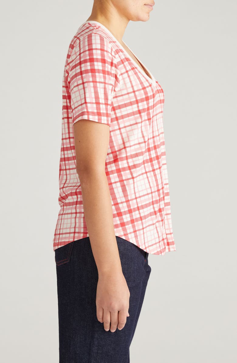 Universal Standard V-Rex Tee, Alternate, color, Red Check Print