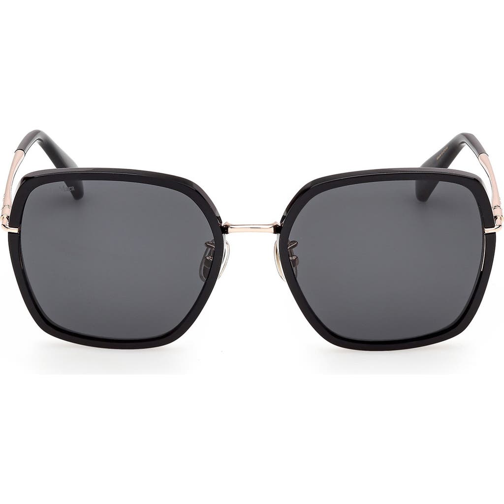 Max Mara 57mm Square Sunglasses In Black