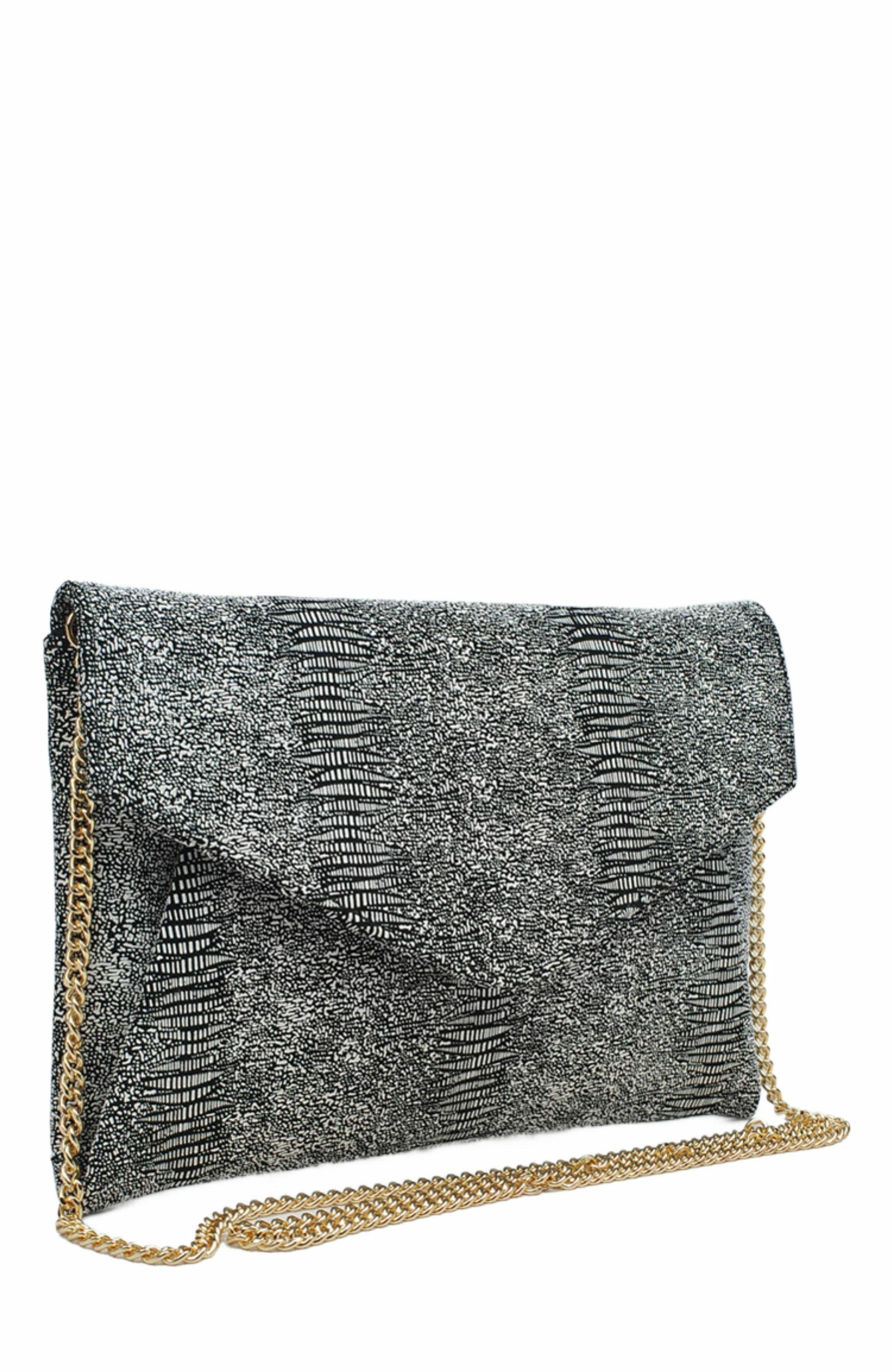 MODA LUXE Cara Clutch, Alternate, color, Black White