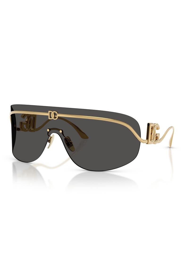 140mm Pillow Shield Sunglasses, Alternate, color, GOLD / DARK GREY