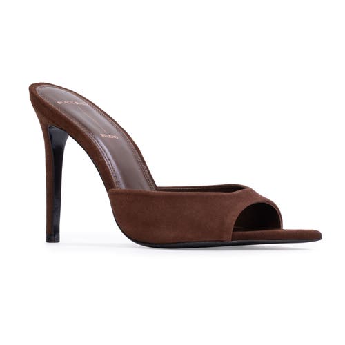 Black Suede Studio Brea Suede Mule In Brown