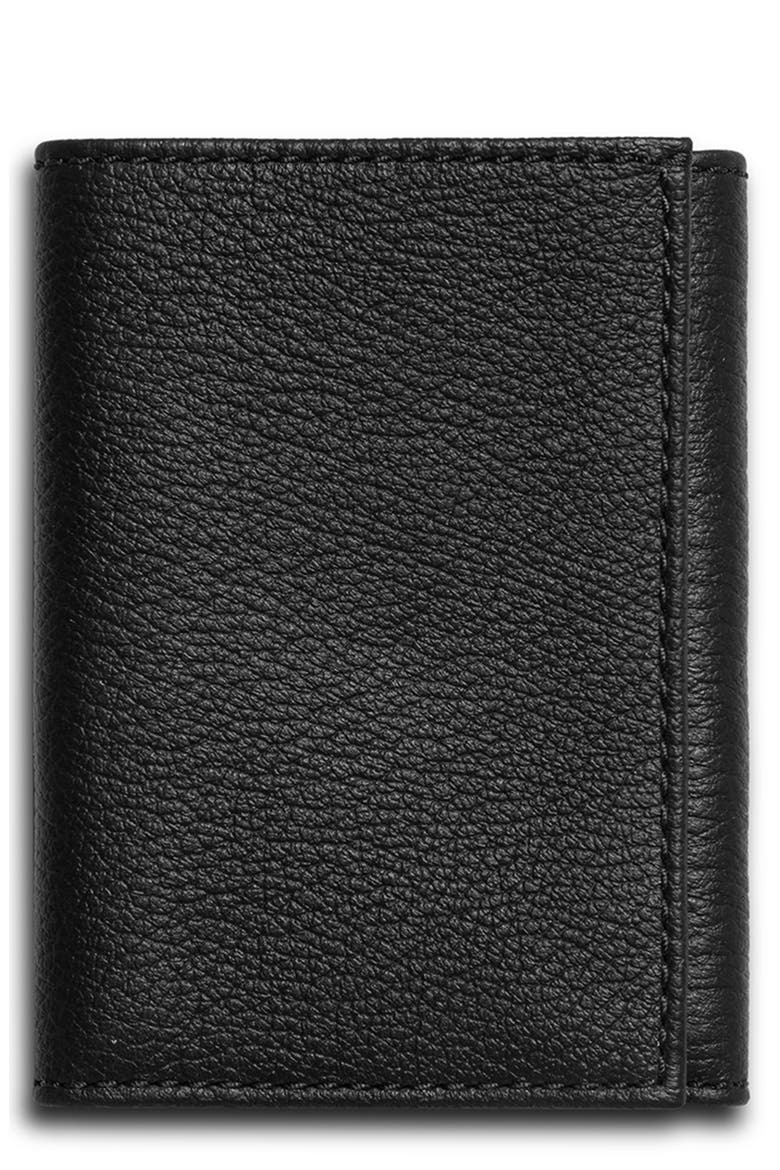 Canfield RFID Trifold Pebbled Leather Wallet, Main, color, BLACK