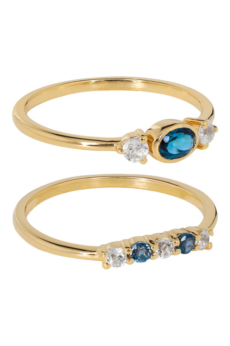 London Blue Topaz & White Topaz Ring, Alternate, color, BLUE