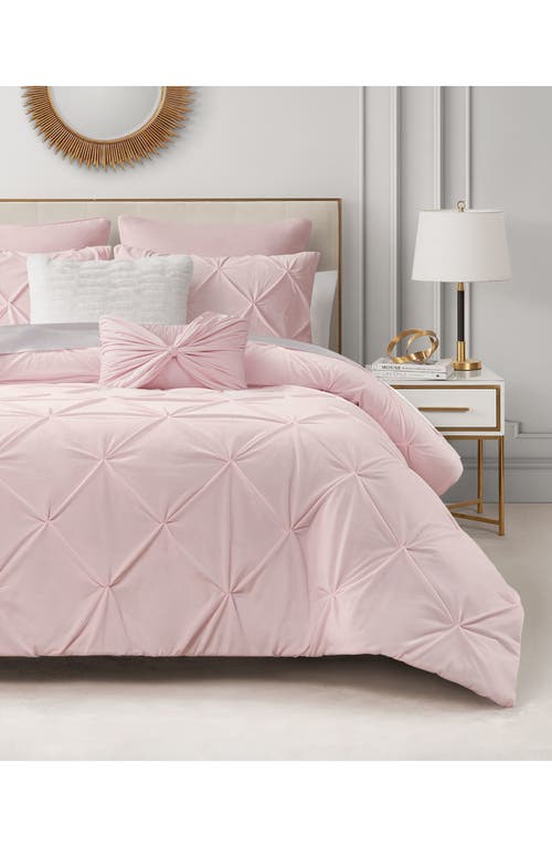 Juicy Couture Kiss 5-piece Pleat Plush Comforter Set In Pale Pink