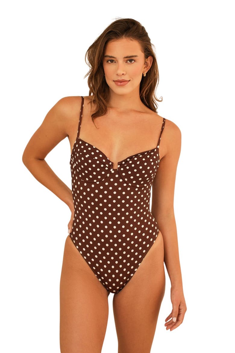 Saltwater One Piece, Alternate, color, Dotted Brown
