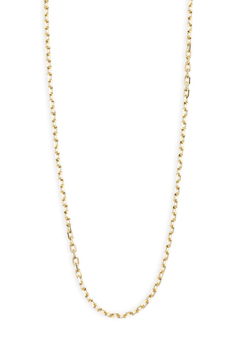 Argento Vivo Sterling Silver 18K Gold Plated Sterling Silver Chain Necklace, Main, color, Gold