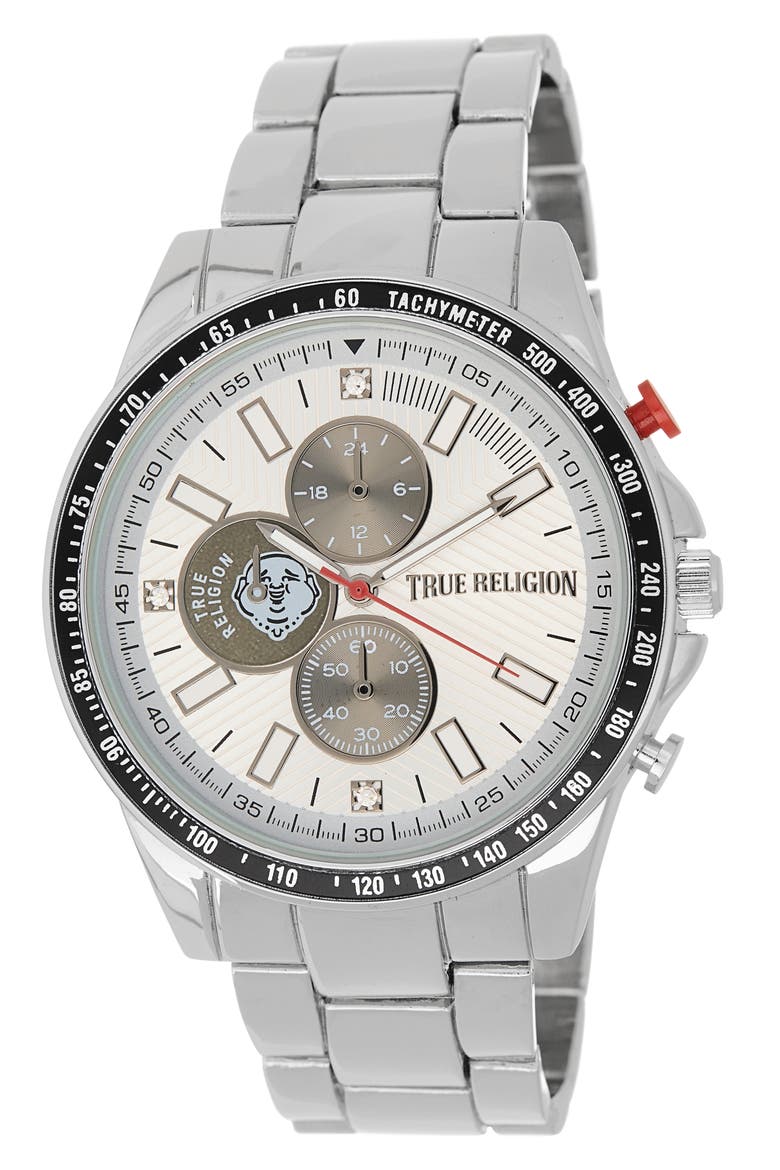 Chronograph Bracelet Watch, 45.1mm, Main, color, SILVER