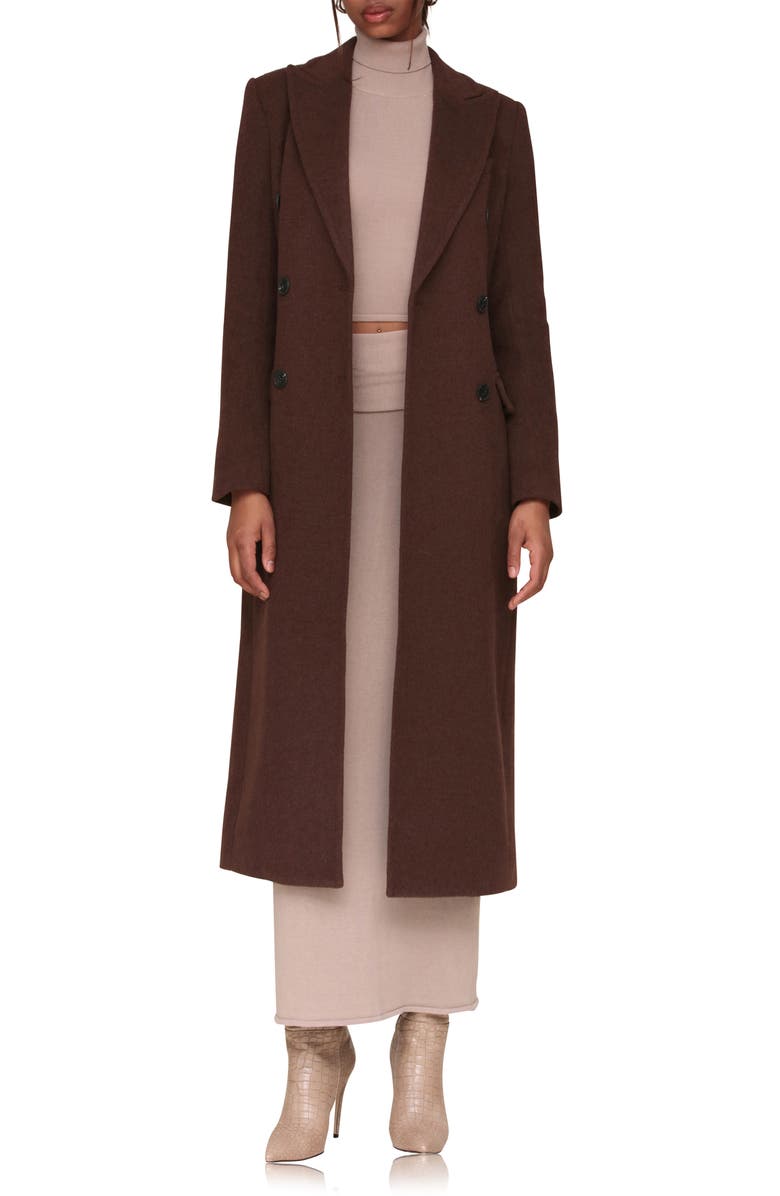 Avec Les Filles Hourglass Double Breasted Coat, Alternate, color, 