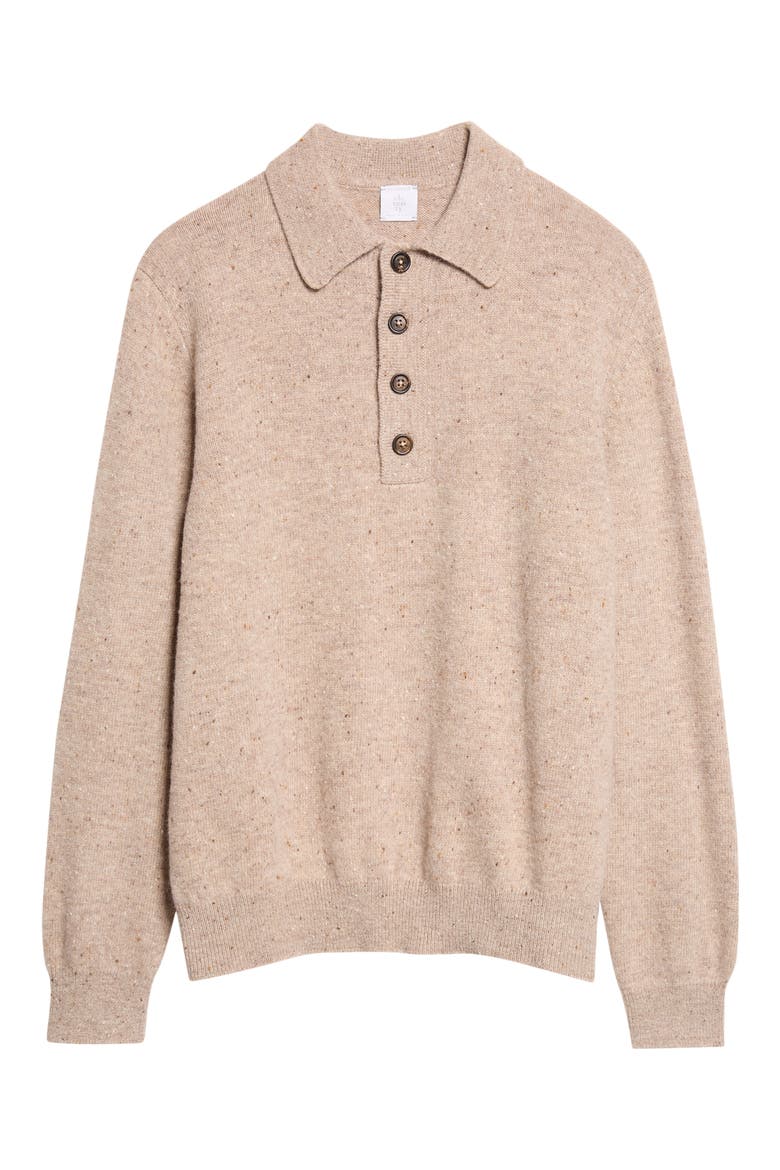 Nepped Wool Polo Sweater, Alternate, color, 02 SAND