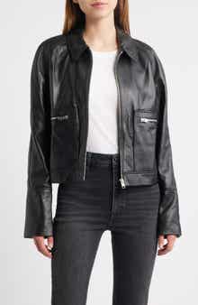 FRAME The Leather Zip Front Jacket