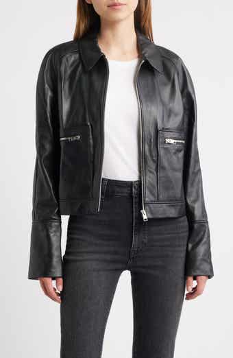 FRAME The Leather Zip Front Jacket