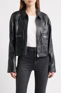 FRAME The Leather Zip Front Jacket