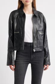 FRAME The Leather Zip Front Jacket