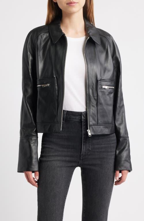 Frame The Leather Zip Front Jacket In Animal Print