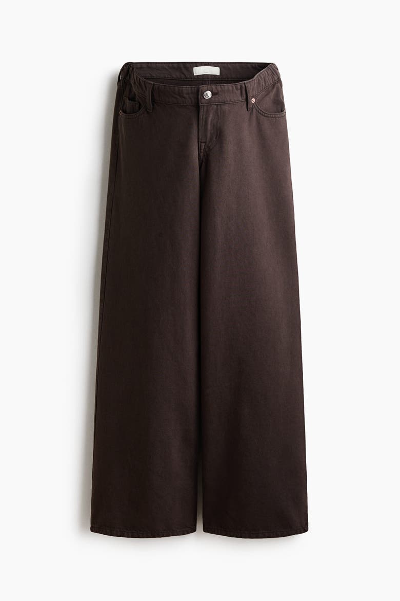 Mama Wide Low Jeans, Main, color, Dark brown