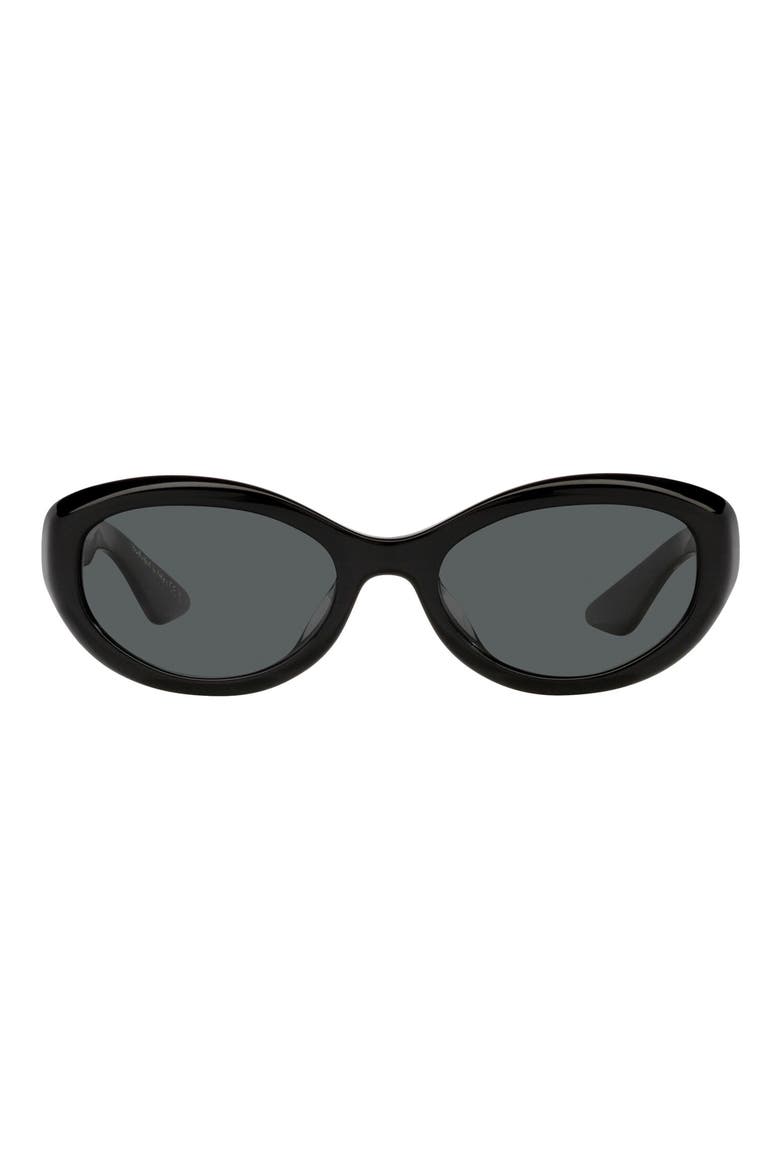 x KHAITE 1969C 53mm Oval Sunglasses, Main, color, BLACK / CARBON GREY