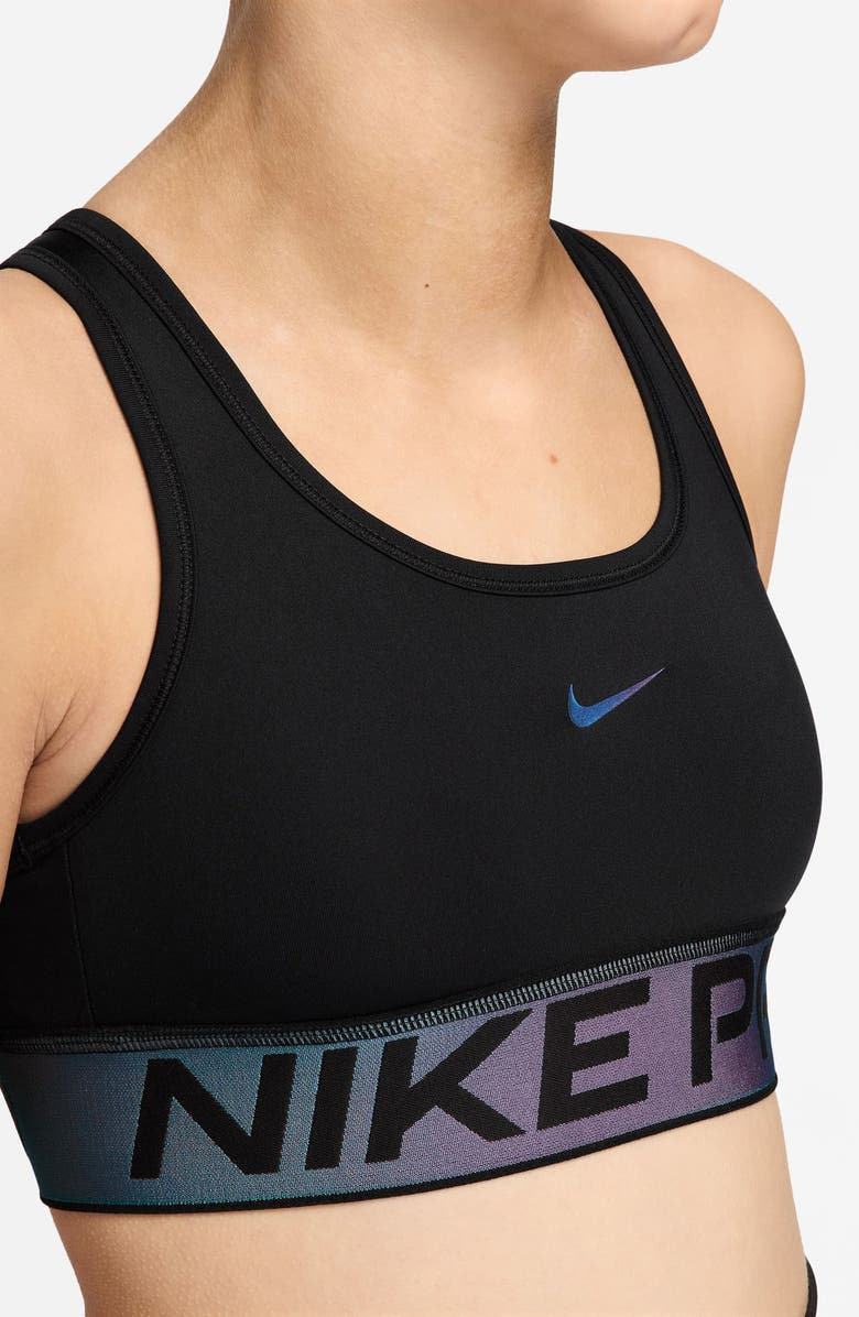Nike Kids' Pro Swoosh Racerback Sports Bra, Alternate, color, Black/ Black