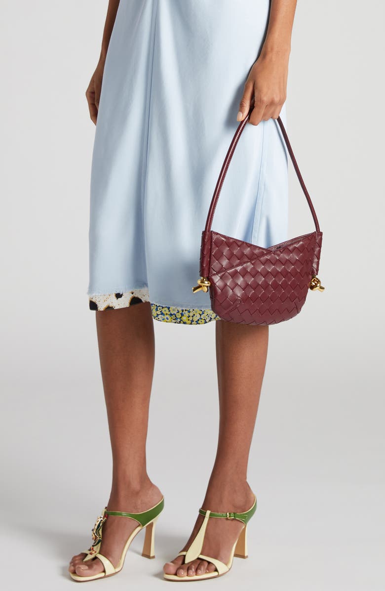 Bottega Veneta Mini Solstice Intrecciato Leather Hobo Bag, Alternate, color, 2506 Sapele-Muse Brass